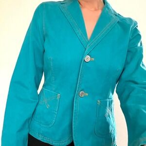 Aqua Blue Structured Vintage Gap Blazer